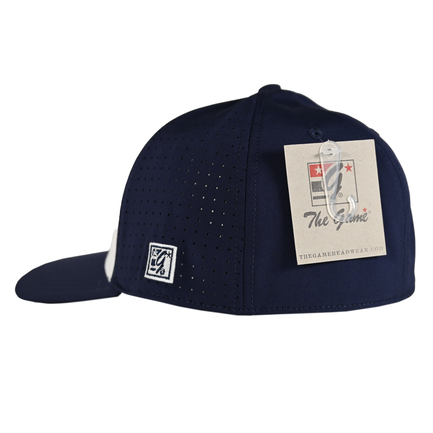 Rise -  Script White/Navy Perf Stretchfit